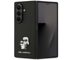 Karl Lagerfeld PU Saffiano Karl and Choupette dėklas skirtas Samsung Galaxy Z Fold 7 juodos spalvos
