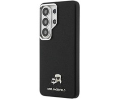 Dėklas Karl Lagerfeld Saffiano KC Metal Logo MagSafe do Samsung Galaxy S26 Ultra juoda