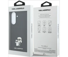 Dėklas Karl Lagerfeld Saffiano w/ Karl&amp;Choupette Metal Logo do Samsung Galaxy A57 5G juoda
