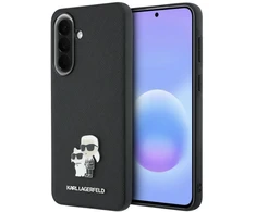 Dėklas Karl Lagerfeld Saffiano w/ Karl&amp;Choupette Metal Logo do Samsung Galaxy A57 5G juoda