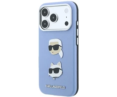 Dėklas Cg Mobile Sas Karl Lagerfeld Saffiano with Karl &amp; Choupette Heads Pins &amp; Logo case for Iphone 18 Pro Max / 17 Pro Max mėlynas