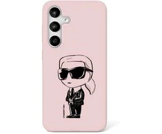Karl Lagerfeld dėklas skirtas Samsung Galaxy S25 KLHMS25SPNYKGRTP (Magnetic Silicone Graffiti Ikonik) rožinės spalvos