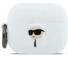 Dėklas Karl Lagerfeld Silicone Karl Head 3D Case for AirPods Pro 3 - Baltas