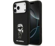 Dėklas Karl Lagerfeld Silicone Karl Sketch &amp; Logo MagSafe Case for iPhone 17 Pro Max - Juodas