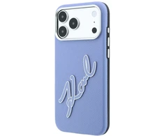 Dėklas Karl Lagerfeld Smooth Big Resin Signature Logo Case for iPhone 18 Pro / 17 Pro - Mėlyna