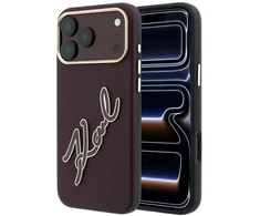Dėklas Karl Lagerfeld Smooth Big Resin Signature Logo do iPhone 18 Pro Max / 17 Pro Max bordo spalvos