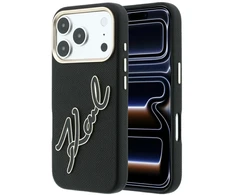 Dėklas Karl Lagerfeld Smooth Big Resin Signature Logo Case for iPhone 18 Pro / 17 Pro - Juodas