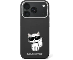 Dėklas Karl Lagerfeld Smooth Choupette Sketch MagSafe Case for iPhone 18 Pro / 17 Pro / 18 Pro - Juodas