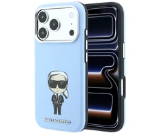 Dėklas Karl Lagerfeld Smooth Ikonik Sketch MagSafe case for iPhone 18 Pro / 17 Pro - light mėlynas