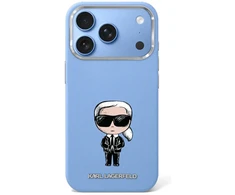 Dėklas Karl Lagerfeld Smooth Ikonik Sketch MagSafe do iPhone 18 Pro / 17 Pro Šviesiai mėlynas