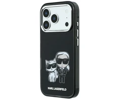 Dėklas Karl Lagerfeld Smooth Karl &amp; Choupette Bodies Sketch MagSafe do iPhone 18 Pro / 17 Pro juoda