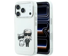 Dėklas Karl Lagerfeld Smooth Karl &amp; Choupette Bodies Sketch MagSafe Case for iPhone 18 Pro Max / 17 Pro Max rusvai gelsvas