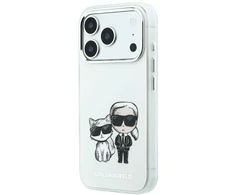 Dėklas Karl Lagerfeld Smooth Karl &amp; Choupette Bodies Sketch MagSafe Case for iPhone 18 Pro / 17 Pro - rusvai gelsvas