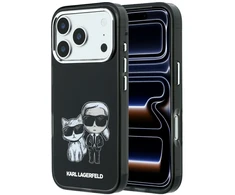 Dėklas Karl Lagerfeld Smooth Karl &amp; Choupette Bodies Sketch MagSafe do iPhone 18 Pro / 17 Pro juoda