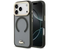 Lacoste PC/TPU Frosted Finish Gold Logo MagSafe dėklas skirtas Apple iPhone 17 Pro juodos spalvos