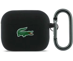 Lacoste Liquid Silicone Croc Logo dėklas skirtas Apple AirPods Pro 3 juodos spalvos