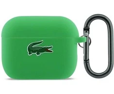 Lacoste Liquid Silicone Croc Logo dėklas skirtas Apple AirPods Pro 3 žalios spalvos