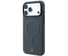 Dėklas Mercedes Leather 3D MagSafe do iPhone 18 Pro / 17 Pro antracytowy