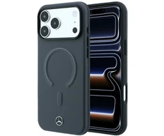 Dėklas Mercedes Leather 3D MagSafe do iPhone 18 Pro / 17 Pro antracytowy