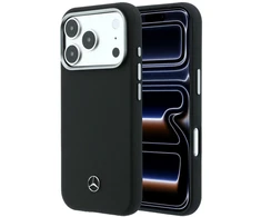 Dėklas Mercedes Leather Semi Wrap Grilis Pattern MagSafe Case for iPhone 17 Pro - Juodas