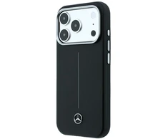 Dėklas Mercedes Leather Semi Wrap Iconic Line MagSafe do iPhone 18 Pro Max / 17 Pro Max juoda