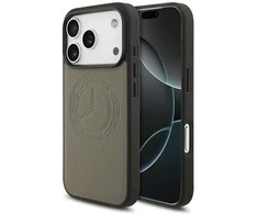 Dėklas Mercedes Leather Vintage Logo MagSafe Apple iPhone 17 Pro taupe