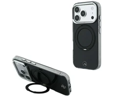 Dėklas Mercedes Ring Stand Iconic Logo MagSafe Case for iPhone 18 Pro Max / 17 Pro Max - Juodas