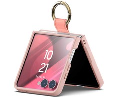 Mercury Gold Ring dėklas skirtas Samsung Galaxy Z Flip7 rožinės spalvos