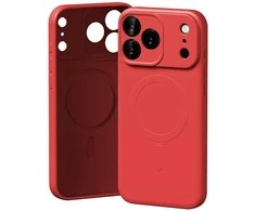 Mercury Semi-Silicone MagSafe dėklas skirtas Apple iPhone 17 Pro Max raudonos spalvos