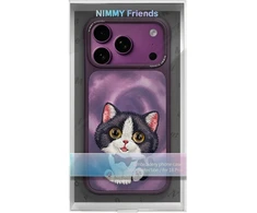 Dėklas NIMMY case BIG EYED CREAM CAT for IPHONE 18 Pro/17 Pro violetinė