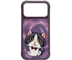 Dėklas NIMMY case BIG EYED CREAM CAT for IPHONE 18 Pro/17 Pro violetinė