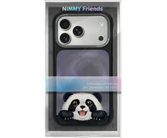 Dėklas NIMMY case BIG EYED LYING GIANT PANDA compatible with MagSafe for IPHONE 18 Pro/17 Pro juodas