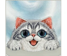 Dėklas NIMMY case BIG EYED LYING Sidabrinis SHADED CAT compatible with MagSafe for IPHONE 18 Pro Max/17 Pro Max pilkas