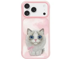 NIMMY dėklas BIG EYED PET 2.0 Cat, skirtas IPHONE 17 Pro, rožinis