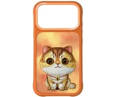 Dėklas Nimmy Big Eyed Pet 2.0 Cat case for iPhone 17 Pro Max - oranžinis