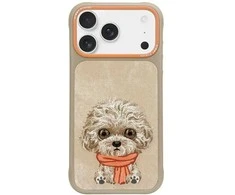 NIMMY dėklas BIG EYED PET 2.0 Dog, skirtas IPHONE 17 Pro Max, smėlio spalvos