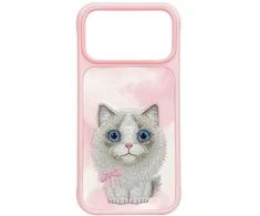Dėklas NIMMY case BIG EYED RAGDOLL for IPHONE 18 Pro/17 Pro pink