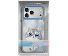 Dėklas NIMMY case BIG EYED Sidabrinis SHADED CAT for IPHONE 18 Pro/17 Pro pilkas