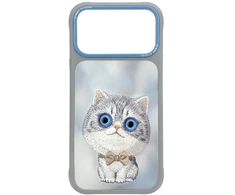 Dėklas NIMMY case BIG EYED Sidabrinis SHADED CAT for IPHONE 18 Pro Max/17 Pro Max pilkas