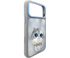 Dėklas NIMMY case BIG EYED Sidabrinis SHADED CAT for IPHONE 18 Pro/17 Pro pilkas
