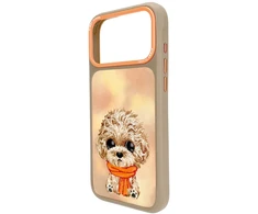 Dėklas NIMMY case BIG EYED TEDDY POODLE for IPHONE 18 Pro/17 Pro ruda