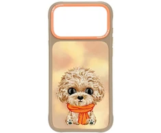 Dėklas NIMMY case BIG EYED TEDDY POODLE for IPHONE 18 Pro Max/17 Pro Max ruda