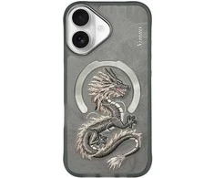 Dėklas Nimmy Dragon MagSafe skirtas Apple iPhone 16 pilkos spalvos