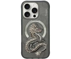 Nimmy Dragon MagSafe dėklas skirtas Apple iPhone 16 Pro pilkos spalvos