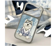 Dėklas NIMMY case GENTLE PETS SERIES DOG compatible with MagSafe for IPHONE 18 Pro/17 Pro pilkas