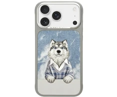 Dėklas NIMMY case GENTLE PETS SERIES DOG compatible with MagSafe for IPHONE 18 Pro/17 Pro pilkas
