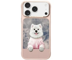 Dėklas NIMMY case GENTLE PETS SERIES DOG compatible with MagSafe for IPHONE 18 Pro/17 Pro pink