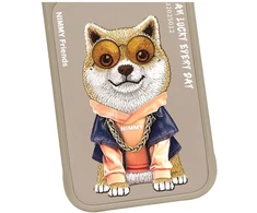 Dėklas NIMMY case GLASSES COOL DOG for IPHONE 18 Pro/17 Pro beige