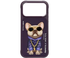 Dėklas NIMMY case GLASSES COOL DOG for IPHONE 18 Pro/17 Pro violetinė