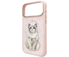 Dėklas NIMMY case LUCKY FASHION CAT compatible with MagSafe for IPHONE 18 Pro/17 Pro pink